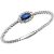 Sapphire & Diamond Minimalist Gemstone Halo Stackable Rope Ring in 9ct White Gold