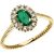 Emerald & Diamond Twisted Rope Oval Halo Ring in 9ct Gold