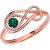 Emerald Rope Infinity Ring in 9ct Rose Gold