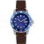 Nautis Mens Dive Professional 200 Leather-based-Band Watch w/Date – Blue Stainless Metal – One Measurement