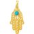 CZ Filigree Hamsa Pendant Necklace in 9ct Gold