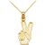 Peace Hand Attraction Pendant Necklace in 9ct Gold