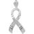 Most cancers Consciousness Ribbon Pendant Necklace in Sterling Silver