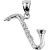 Saxophone Pendant Necklace in Sterling Silver