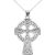 Diamond Celtic Move Halo Pendant Necklace in 9ct White Gold