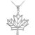 Open Design Maple Leaf Pendant Necklace in 9ct White Gold