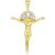 CZ Crucifix Move Pendant Necklace in 9ct Two-Tone Gold