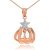 Diamond Pendant Necklace in 9ct Two-Tone Rose Gold