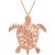 Textured Turtle Pendant Necklace in 9ct Rose Gold