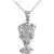 Queen Nefertiti Pendant Necklace in 9ct White Gold