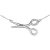 Scissor Pendant Necklace in 9ct White Gold