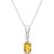 Citrine & Diamond Calla Aspire Pendant Necklace in 9ct White Gold