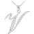 Letter V Diamond Script Pendant Necklace in 9ct White Gold