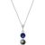 Sapphire & Black Pearl Pheobe Drop Pendant Necklace in 9ct White Gold