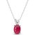 Ruby Barcelona Pendant Necklace in 9ct White Gold