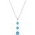 Blue Topaz Ida Vertical Trio Pendant Necklace in 9ct White Gold