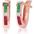 Emerald, White Topaz & Ruby Farrah Mosaic Huggie Earrings in 9ct Rose Gold