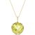 Lemon Quartz Beatrix Round Chequer Pendant Necklace in 9ct Gold