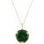 Green Sapphire Beatrix Round Chequer Pendant Necklace in 9ct Gold