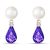 Pearl, Amethyst & Diamond Ella Dimensional Chandelier Earrings in 9ct Rose Gold