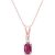 Ruby & Diamond Calla Aspire Pendant Necklace in 9ct Rose Gold