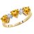 Citrine & Diamond Victoria Trio Heart Ring in 9ct Gold