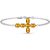 Citrine Diana Contemporary Cross Bracelet in 9ct White Gold