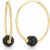 Black Onyx Lyra Ball Hoop Earrings in 9ct Gold