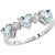 Aquamarine & Diamond Victoria Trio Heart Ring in Sterling Silver