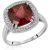 Garnet & Diamond Imogen Statement Halo Ring in Sterling Silver