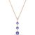 Tanzanite Ida Vertical Trio Pendant Necklace in 9ct Rose Gold