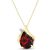 Garnet & Diamond Bethany Encased Pendant Necklace in 9ct Gold