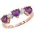 Amethyst & Diamond Victoria Trio Heart Ring in 9ct Rose Gold