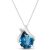 Blue Topaz & Diamond Bethany Encased Pendant Necklace in 9ct White Gold