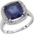 Sapphire & Diamond Imogen Statement Halo Ring in Sterling Silver