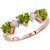 Peridot & Diamond Victoria Trio Heart Ring in 9ct Rose Gold