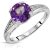 Amethyst & Diamond Valerie Embellished Ring in 9ct White Gold