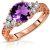 Amethyst & Diamond Valerie Embellished Ring in 18ct Rose Gold