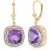 Amethyst & Diamond Imogen Statement Halo Earrings in 9ct Gold