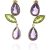 Amethyst & Peridot Violette Enchanting Drop Earrings in 9ct Gold