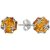 Citrine Loretta Detailed Stud Earrings in 9ct White Gold