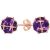 Amethyst Loretta Detailed Stud Earrings in 9ct Rose Gold