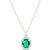 Emerald & Diamond Eve Halo Pendant Necklace in 9ct Rose Gold