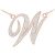 Letter W Diamond Script Pendant Necklace in 9ct Rose Gold