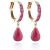 Ruby Viola Huggie Drop Earrings in 9ct Gold