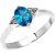 Blue Topaz & White Topaz Framed Gemstone Ring in 9ct White Gold