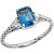 London Blue Topaz & White Topaz Gemstone Twisted Rope Ring in 9ct White Gold