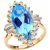 Blue CZ Reign Gemstone Ring in 9ct Gold