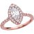 CZ Decorated Halo Engagement Ring in 9ct Rose Gold