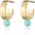 Gold Plated Vast Huggie Earrings with Turquoise Dot